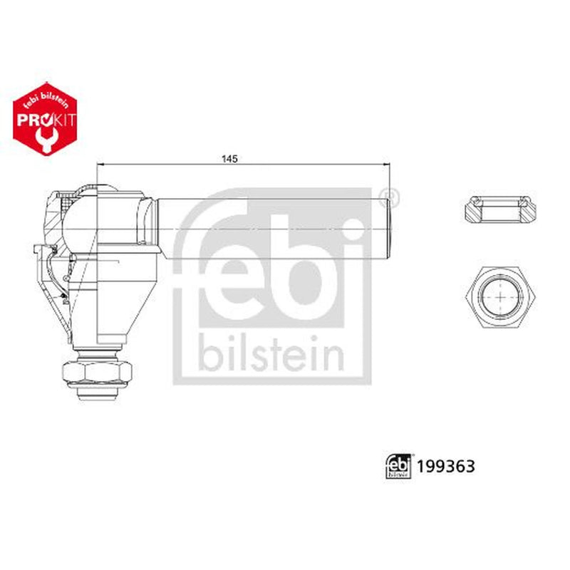 Febi Steering Tie Rod End Ball Joint Front M20 x 1,5 199363