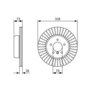 Bosch 2 x Vented Brake Discs