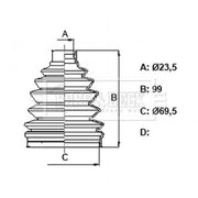 Borg & Beck Drive Shaft Bellow Kit Wheel Side Thermoplast BCB6166