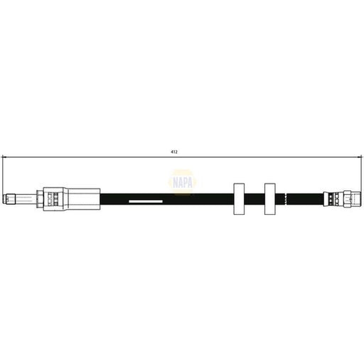 NAPA Brake Hydraulic Hose Line Front fits Volvo XC90 I 2002-2014 2.5 3.2