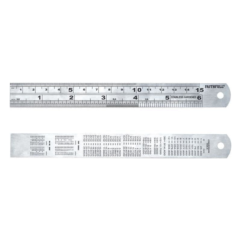 Faithfull Steel Rule 150mm / 6in x 19mm Faithfull - NN4 Online