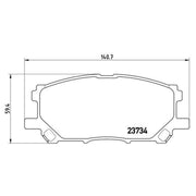 Brembo 4 x Front Brake Pad Set fits Lexus Rx 2003-2008