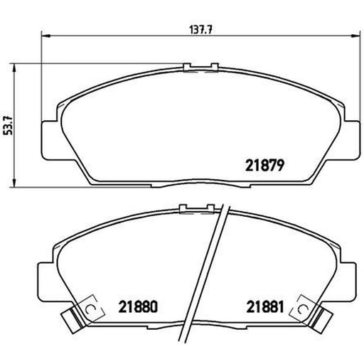 Brembo 4 x Front Brake Pad Set fits Honda Accord 1993-1998 1.8 2.0