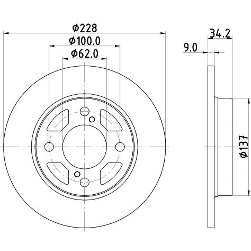 Mintex 2 x Solid Rear Brake Discs MDC2868C-x2