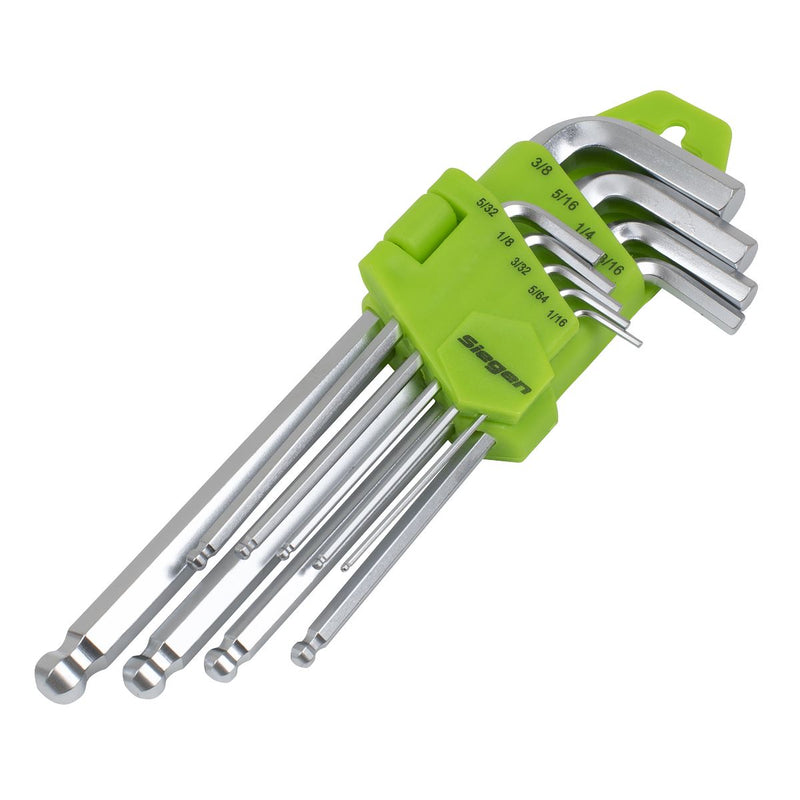 Siegen Siegen Imperial Long Ball-End Hex Key Set 9pc S01261 Siegen - Dynamic Drive