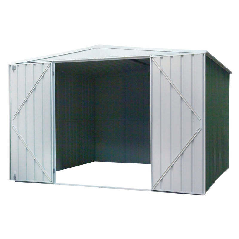 Dellonda Galvanised Steel Metal Garden Shed - Green Dellonda  - Dynamic Drive