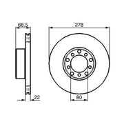 Bosch Front Brake Vented Discs & Pads fits Mercedes-Benz Sl 1980-1985 107.046