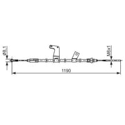Bosch Handbrake Cable Front fits Honda Cr-V 2001-2007 2.0