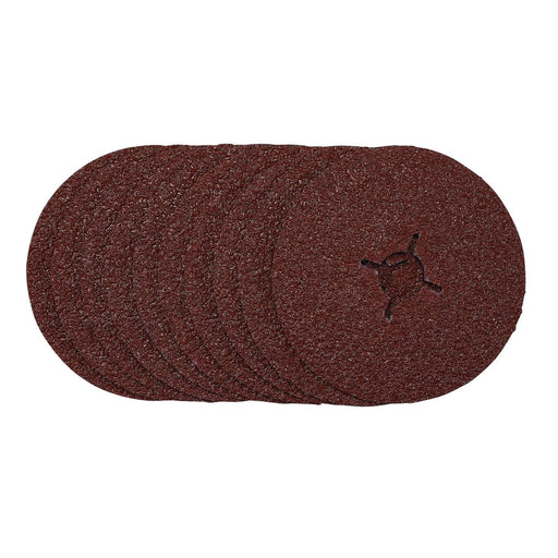 Draper Fibre Sanding Discs, 125mm, 24 Grit, (Pack of 10) 68618 Draper - Dynamic Drive