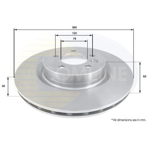 Comline 2 x Front Brake Discs ADC1328V-x2