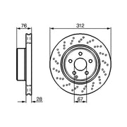 Bosch Front Brake Vented Discs & Pads fits Mercedes-Benz S-Class 1998-2005