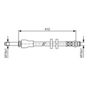 Bosch Brake Hydraulic Hose Line Front Right fits Volvo XC90 I 2002-2014 2.5 3.2