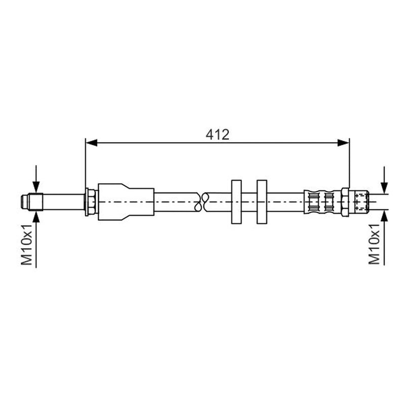 Bosch Brake Hydraulic Hose Line Front Right fits Volvo XC90 I 2002-2014 2.5 3.2