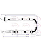 Apec Handbrake Cable Right Rear fits Fiat Stilo 2001-2007 1.2 1.6 1.8 1.9 2.4