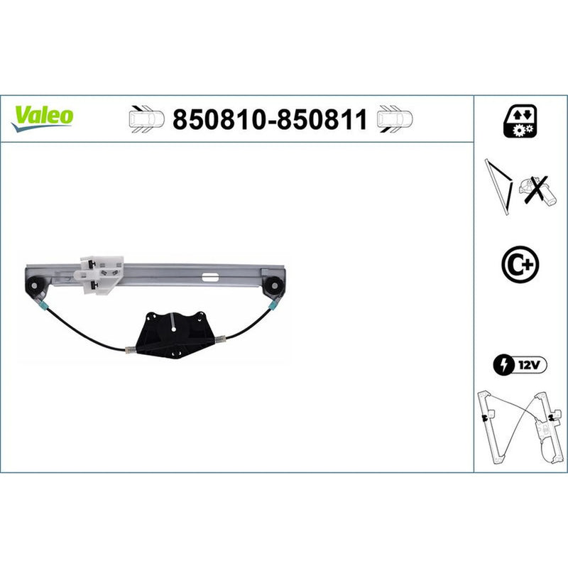 Valeo Electric Window Regulator Lifter Left Rear 850810
