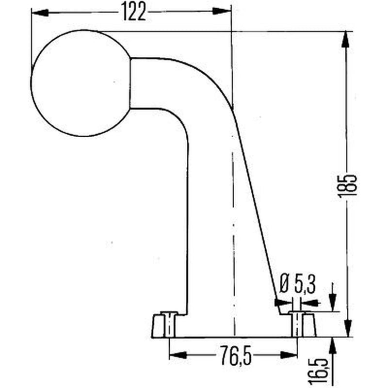 Hella End Outline Marker Lamp Rh MG24 2XS Lateral Mounting 2XS 340 108-001