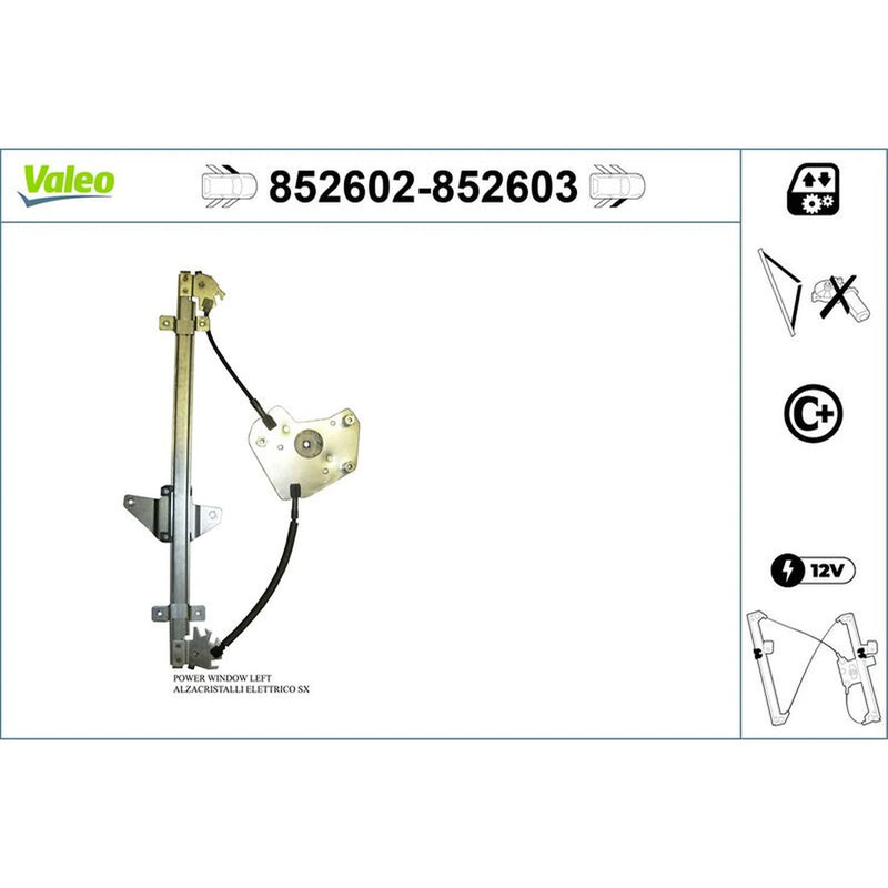 Valeo Electric Window Regulator Lifter Right Front 852603