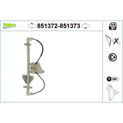 Valeo Electric Window Regulator Lifter Right Front 851373