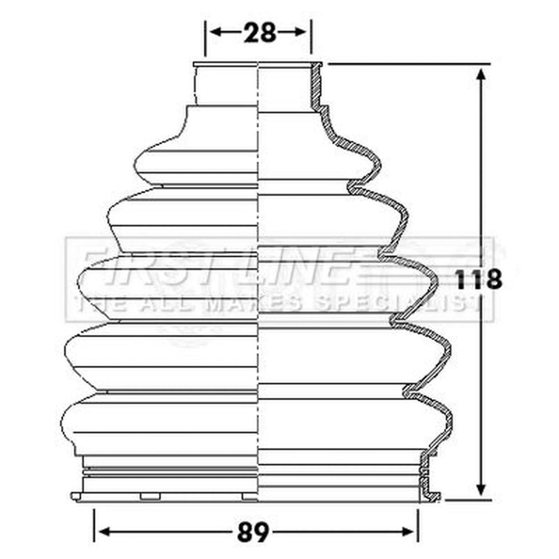 First Line Drive Shaft Bellow Kit Front Left Therm fits Chrysler Grand Voyager V