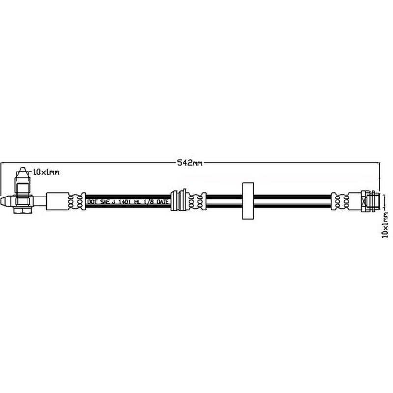Abtex Brake Hydraulic Hose Line Front fits Audi A2 2000-2005 1.2 1.4 1.6