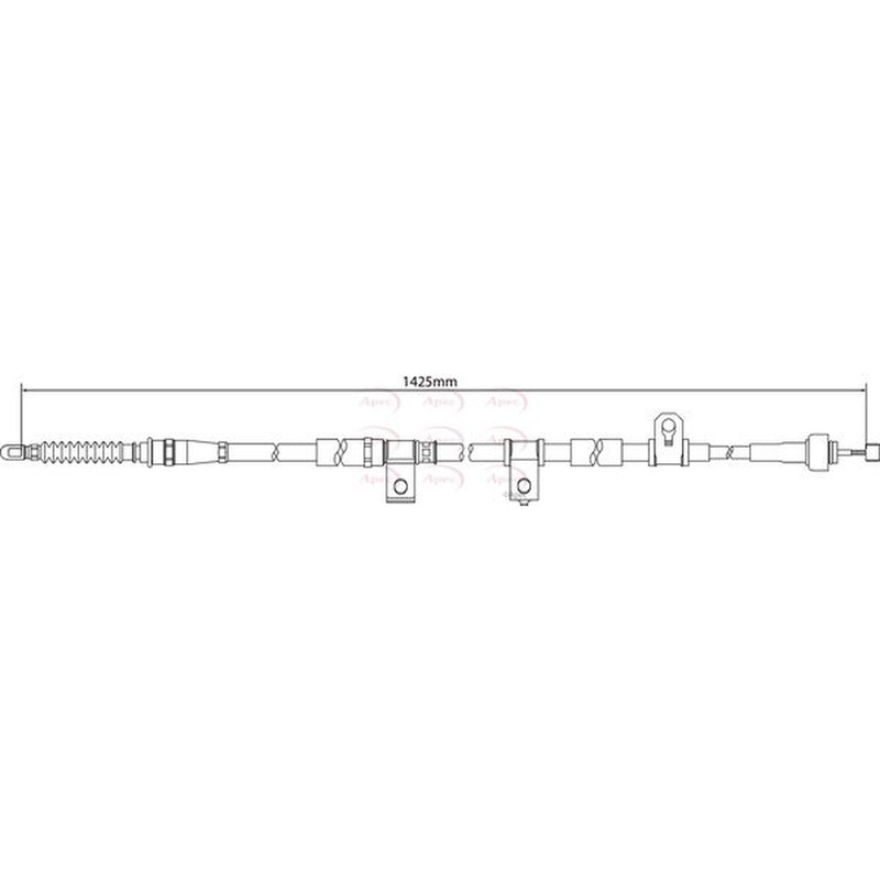 Apec Handbrake Cable Right Rear fits Hyundai Coupe II 2001-2009 1.6 2.0 2.7