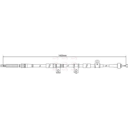 Apec Handbrake Cable Right Rear fits Hyundai Coupe II 2001-2009 1.6 2.0 2.7