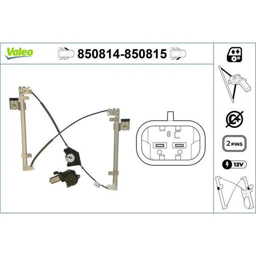 Valeo Electric Window Regulator Lifter Right Front 850815