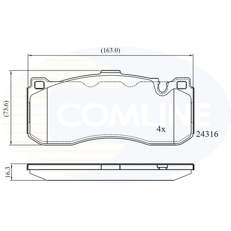 Comline 4 x Front Brake Pad Set fits BMW 1 2004-2013