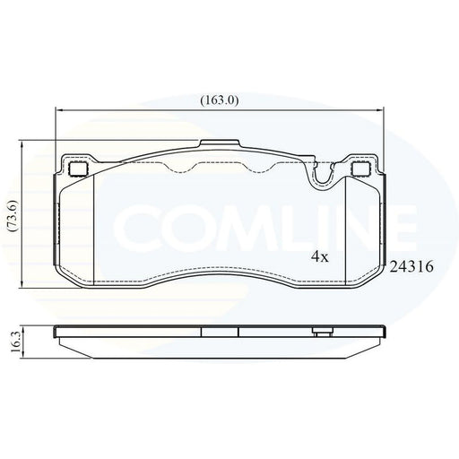 Comline 4 x Front Brake Pad Set fits BMW 1 2004-2013
