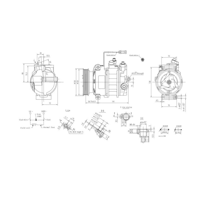 Hella Air Conditioning Compressor fits Audi Allroad C5 2000-2005 2.7