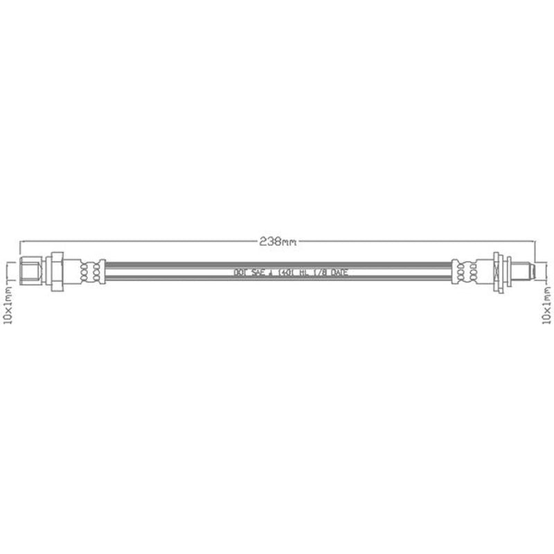 Juratek Brake Hydraulic Hose Line Rear fits Opel Astra F 1991-2001