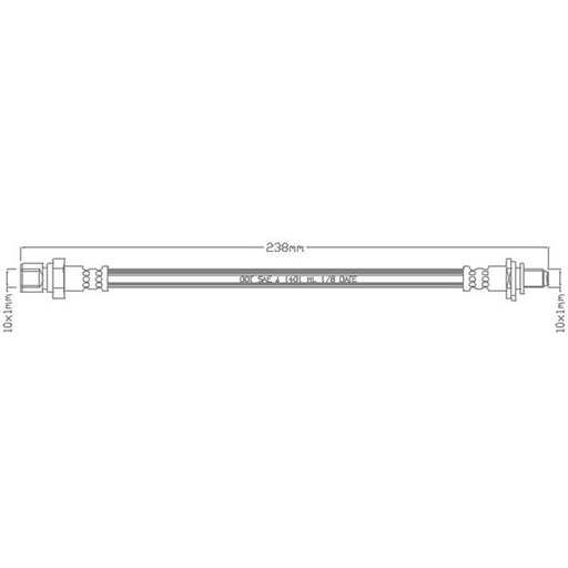 Juratek Brake Hydraulic Hose Line Rear fits Opel Astra F 1991-2001