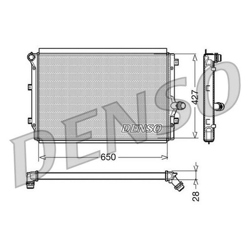 Denso Engine Radiator fits Audi A3 2003-2013 1.6 2.0