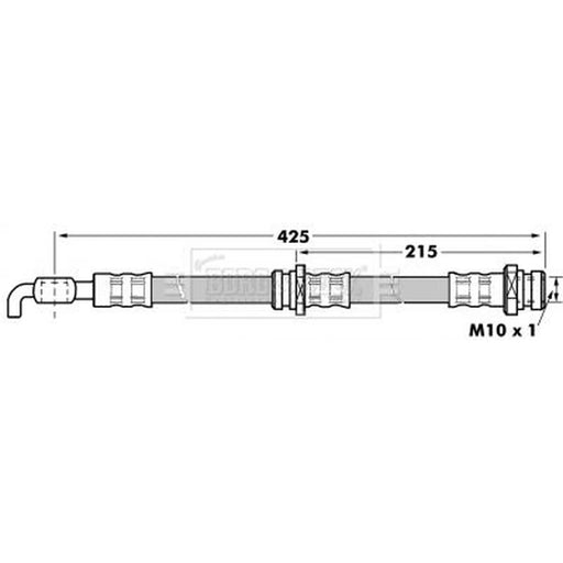 Borg & Beck Brake Hydraulic Hose Line Rear Right BBH7099