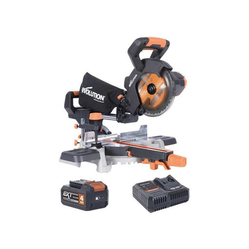 Evolution R185SMS-Li EXT Sliding Mitre Saw 18V 1 x 4.0Ah Li-ion Evolution - Dynamic Drive