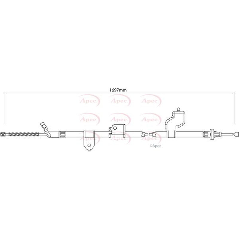 Apec Handbrake Cable Right Rear fits Nissan X-Trail II 2007-2013 2.0 2.5