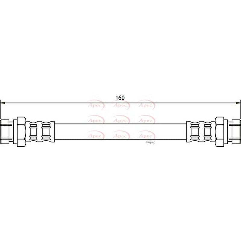 Apec Brake Hydraulic Hose Line Rear fits VW Corrado 1991-1995 2.9