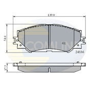 Comline Front & Rear Pads fits Toyota Prius Plus 2011 on 1.8