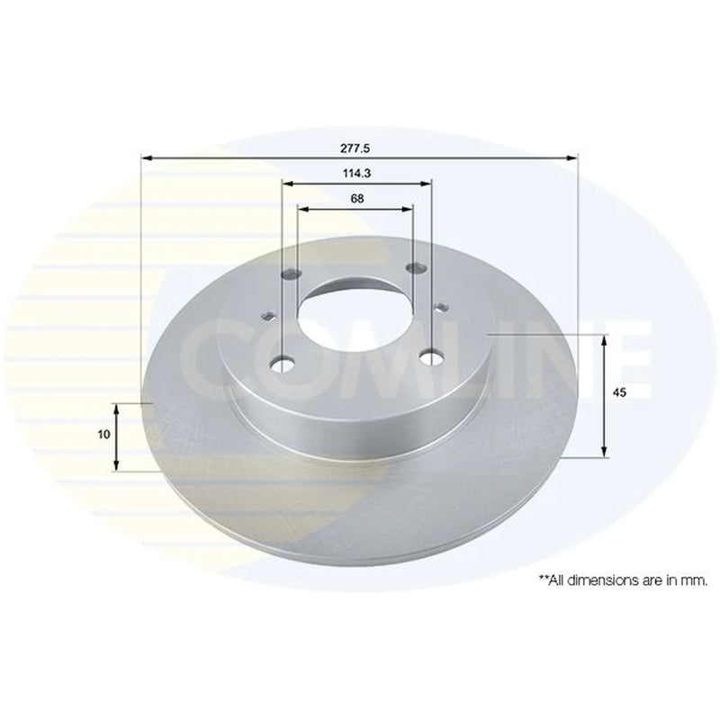 Comline 2 x Solid Rear Brake Discs ADC0259-x2