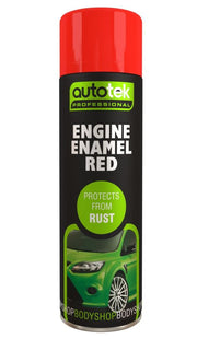 Autotek Engine Enamel Red - 500ml Aerosol Spray On Paint - image 1