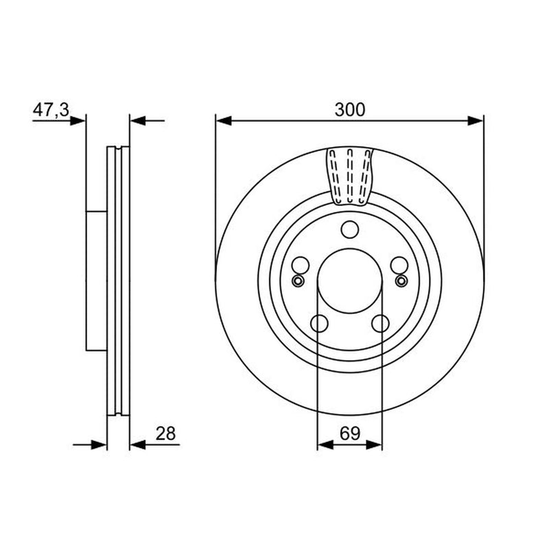 Bosch Front Brake Vented Discs & Pads fits Kia Soul II 2014-2018