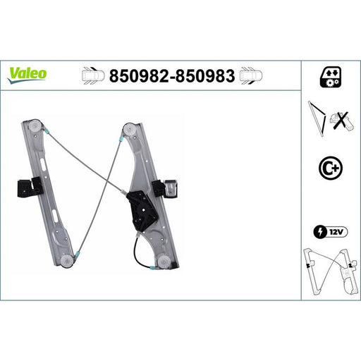 Valeo Electric Window Regulator Lifter Right Front 850983