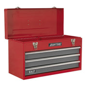 Sealey Portable Tool Chest 3 Drawer with Ball-Bearing Slides Red/Grey & 93pc Too Sealey - Dynamic Drive