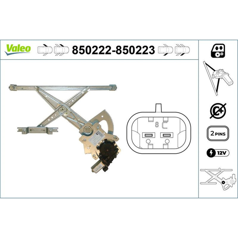Valeo Electric Window Regulator Lifter Right Front 850223