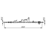 Bosch Handbrake Cable Rear fits Toyota Prius 2008-2016 1.8