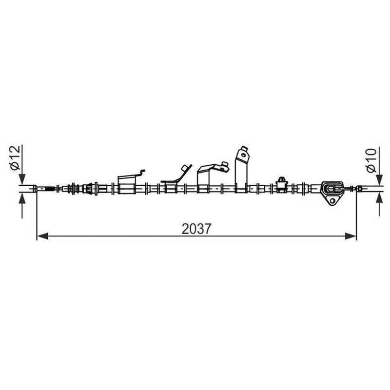 Bosch Handbrake Cable Rear fits Toyota Prius 2008-2016 1.8