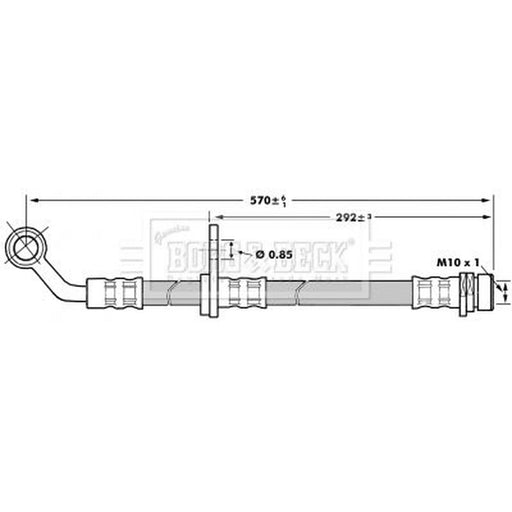 Borg & Beck Brake Hydraulic Hose Line Front Right BBH7021