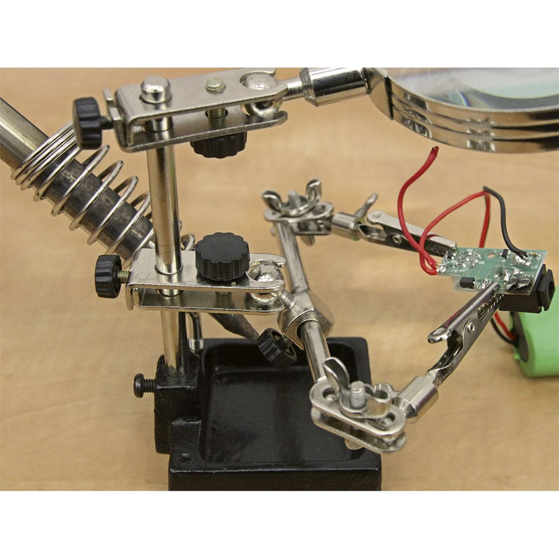 Sealey Mini Robot Soldering Stand with Magnifier & Iron Holder SD150H Sealey - Dynamic Drive