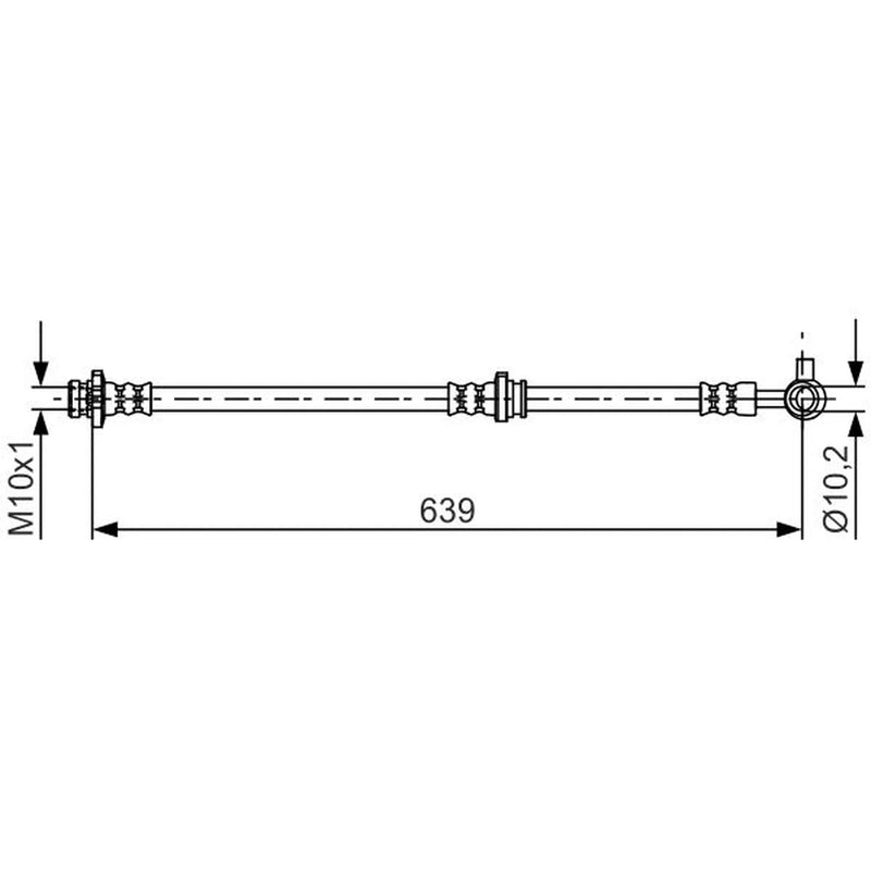 Bosch Brake Hydraulic Hose Line Front Right fits Nissan Juke 2010-2019