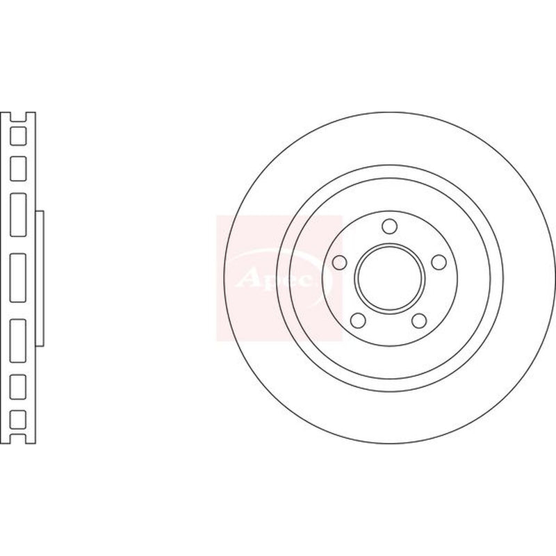 Apec 2 x Vented Brake Discs fits Porsche Macan 2014-2018 3.6